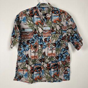 Straight Down Clothing Co. Mens Multihued Leaf Hawaiian Short Sleeve Shirt XL